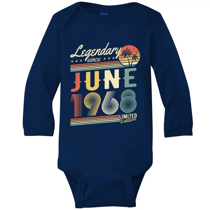 Legendary Since June 1968 – Happy Birthday Baby Long Sleeve Bodysuit