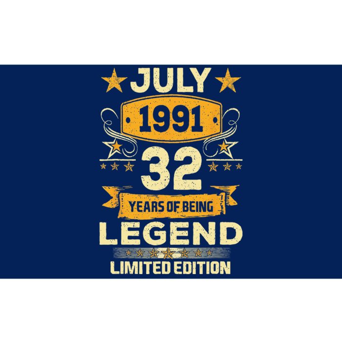 Legend Since July 1991 32 Years Old 32nd Birthday Gift Bumper Sticker