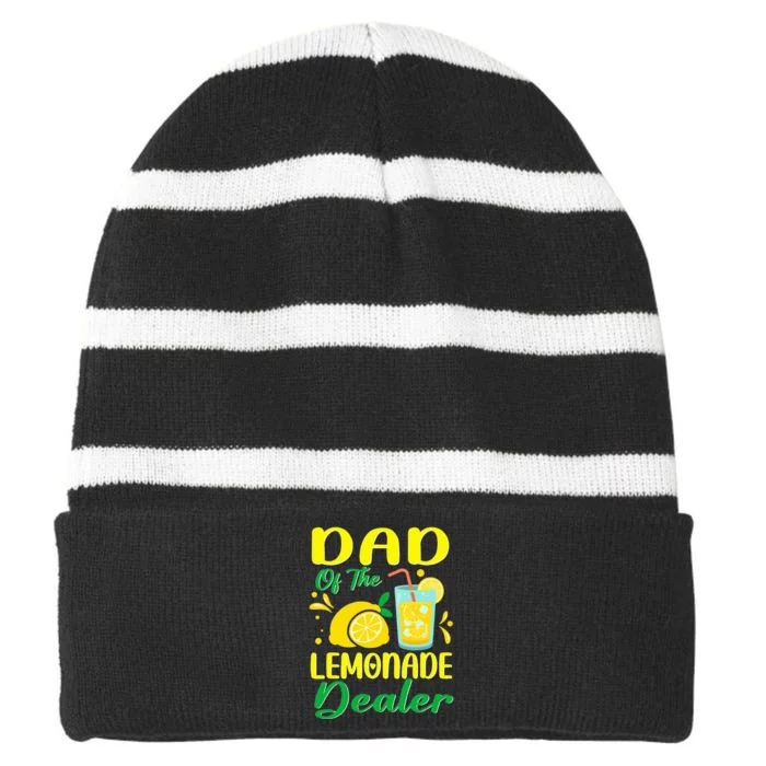 Lemonade Stand Juice Dad Of The Lemonade Dealer Birthday Striped Beanie with Solid Band