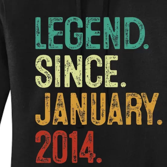 Legend Since January 2014 10th Birthday Women's Pullover Hoodie