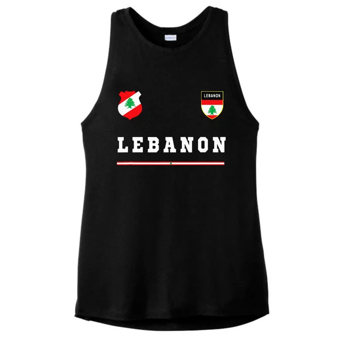 Lebanon Sportsoccer Jersey Flag Football Beirut Ladies Tri-Blend Wicking Tank