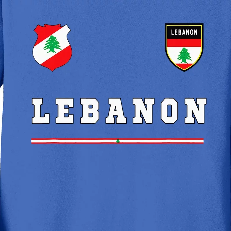 Lebanon Sportsoccer Jersey Flag Football Beirut Kids Long Sleeve Shirt