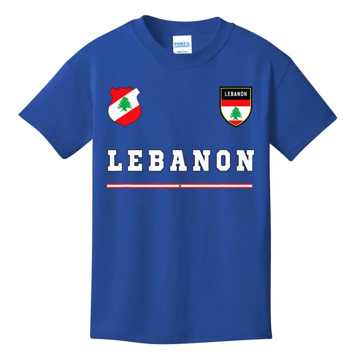 Lebanon Sportsoccer Jersey Flag Football Beirut Kids T-Shirt