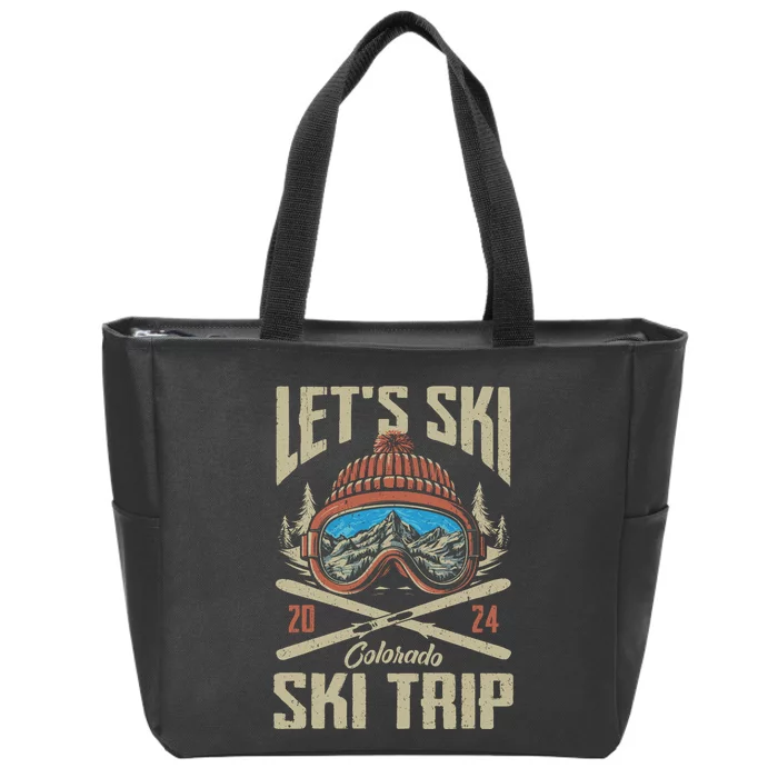 Lets Ski Keystone Colorado Ski Trip Zip Tote Bag