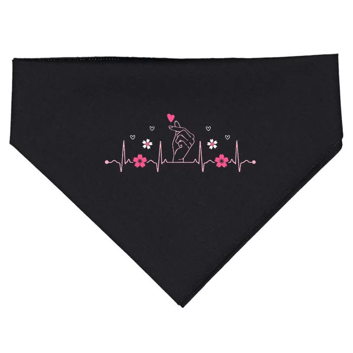 Love Sign Korean Heart Finger Heart Korea USA-Made Doggie Bandana