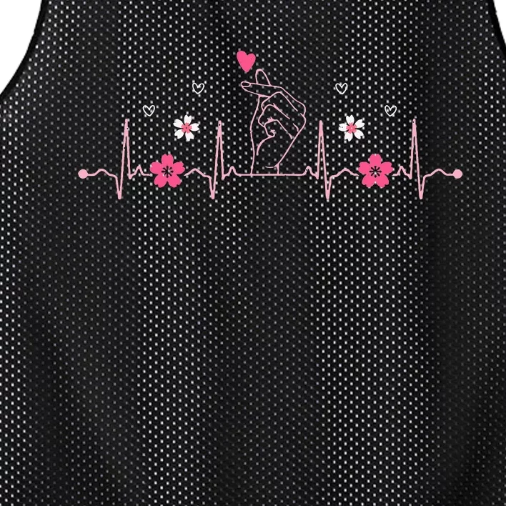 Love Sign Korean Heart Finger Heart Korea Mesh Reversible Basketball Jersey Tank