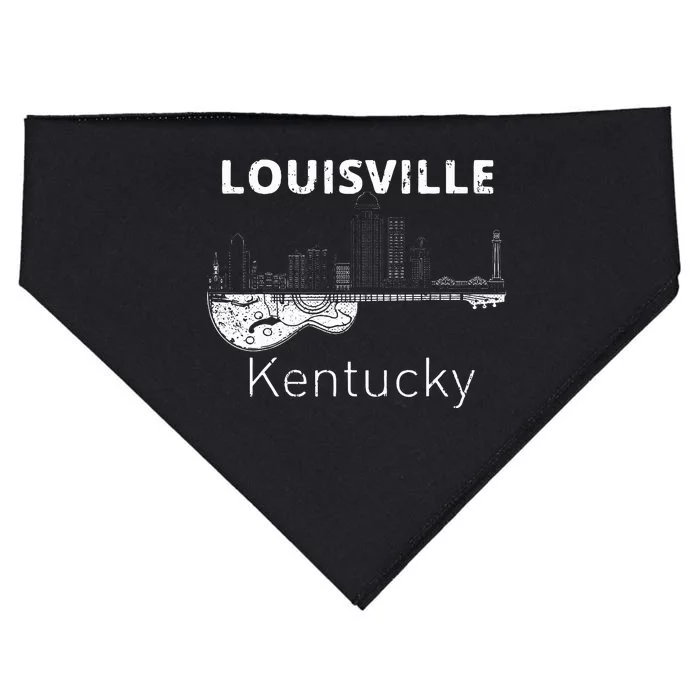 Louisville Souvenir Kentucky Lover Music Guitar USA-Made Doggie Bandana