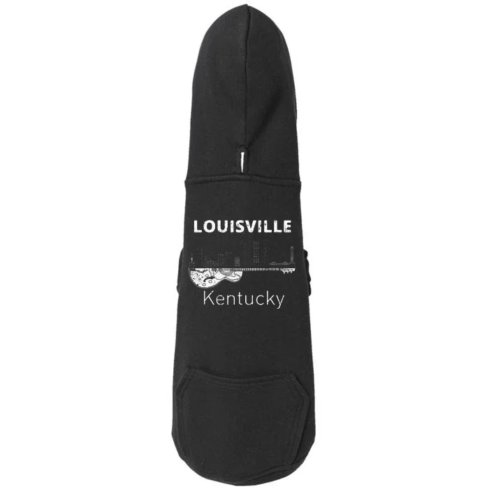 Louisville Souvenir Kentucky Lover Music Guitar Doggie 3-End Fleece Hoodie