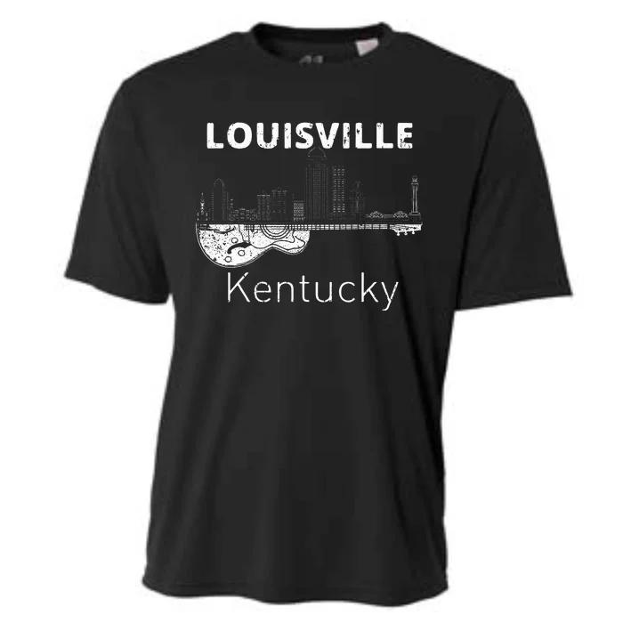 Louisville Souvenir Kentucky Lover Music Guitar Cooling Performance Crew T-Shirt