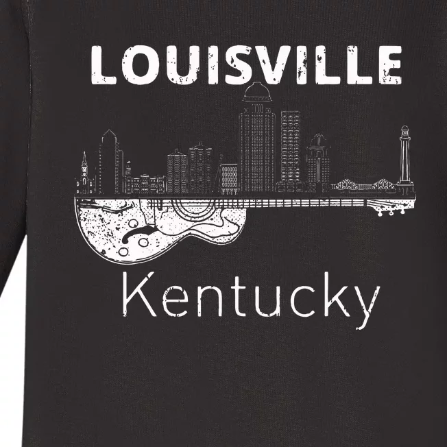 Louisville Souvenir Kentucky Lover Music Guitar Baby Long Sleeve Bodysuit