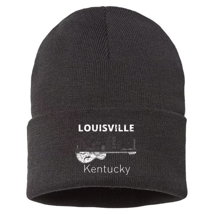 Louisville Souvenir Kentucky Lover Music Guitar Sustainable Knit Beanie