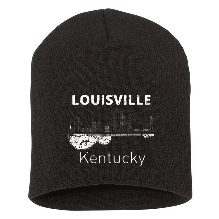 Louisville Souvenir Kentucky Lover Music Guitar Short Acrylic Beanie