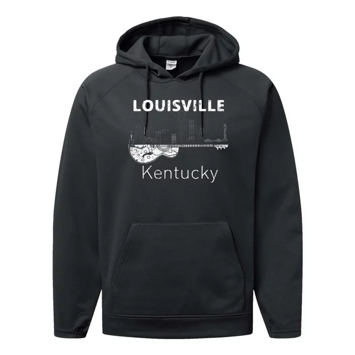 Louisville Souvenir Kentucky Lover Music Guitar Performance Fleece Hoodie