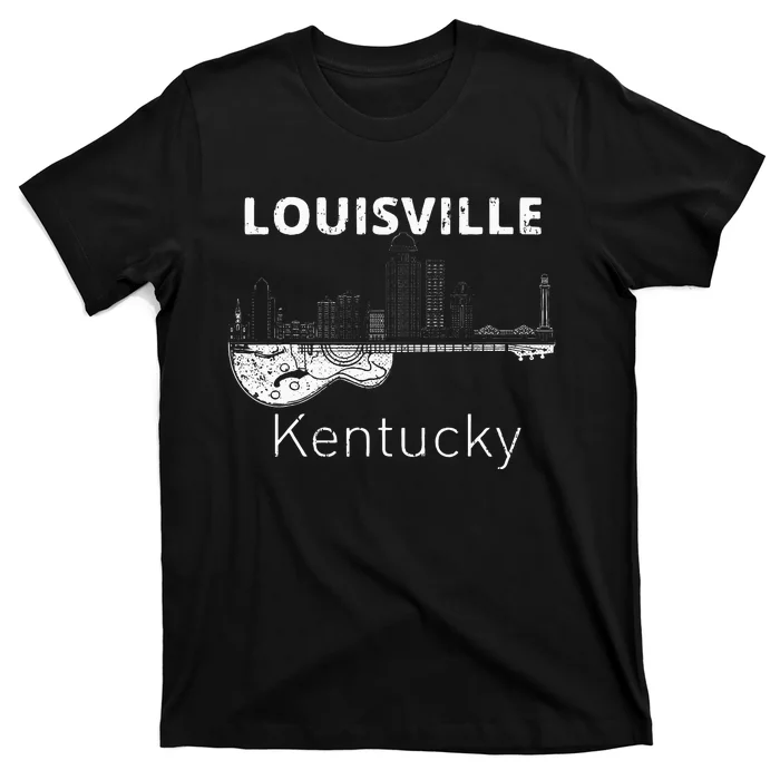 Louisville Souvenir Kentucky Lover Music Guitar T-Shirt