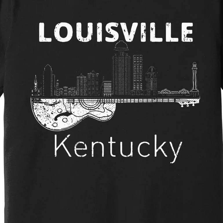 Louisville Souvenir Kentucky Lover Music Guitar Premium T-Shirt