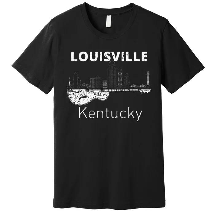 Louisville Souvenir Kentucky Lover Music Guitar Premium T-Shirt