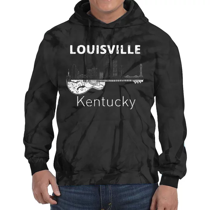 Louisville Souvenir Kentucky Lover Music Guitar Tie Dye Hoodie