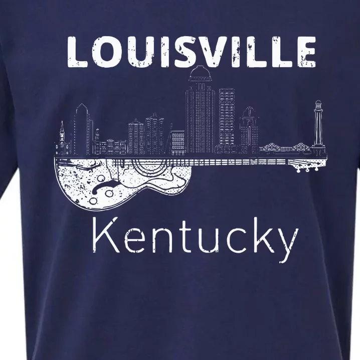 Louisville Souvenir Kentucky Lover Music Guitar Sueded Cloud Jersey T-Shirt