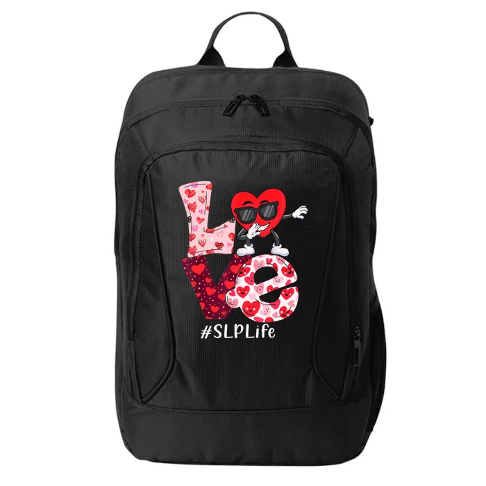 Love Speech Language Pathologist Slp Valentine Dabbing Heart Cute Gift City Backpack