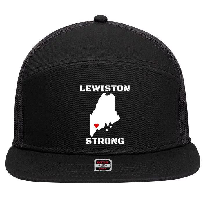 Lewiston Strong #Lewistonstrong 7 Panel Mesh Trucker Snapback Hat