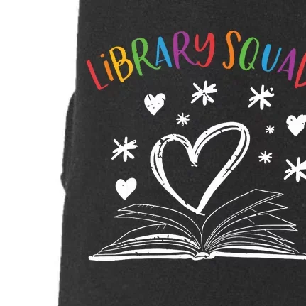 Library Squad Librarian Bookworm Book Lover Doggie 3-End Fleece Hoodie