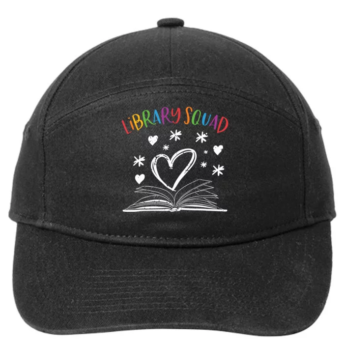 Library Squad Librarian Bookworm Book Lover 7-Panel Snapback Hat