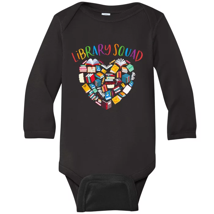 Library Squad Librarian Bookworm Book Lover Baby Long Sleeve Bodysuit