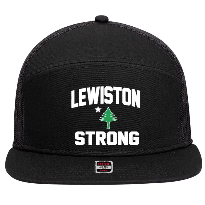 Lewiston Strong #Lewistonstrong 7 Panel Mesh Trucker Snapback Hat