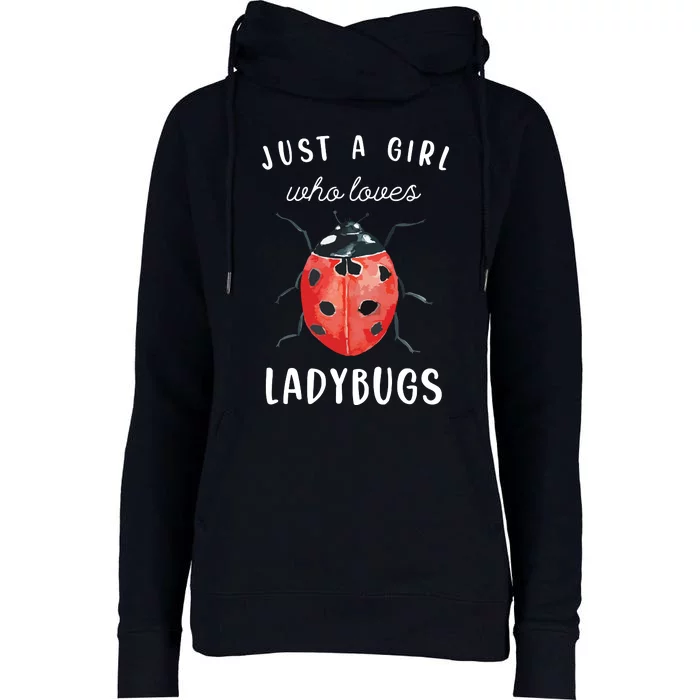 Ladybug Shirts, Ladybug Lover Shirts Womens Funnel Neck Pullover Hood