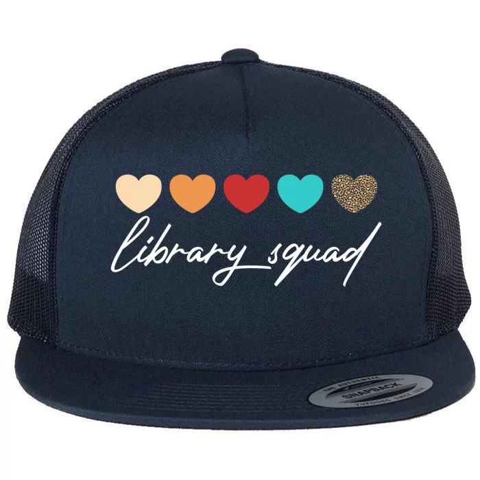 Library Squad Librarian Reading Teacher Student Book Lover Gift Flat Bill Trucker Hat