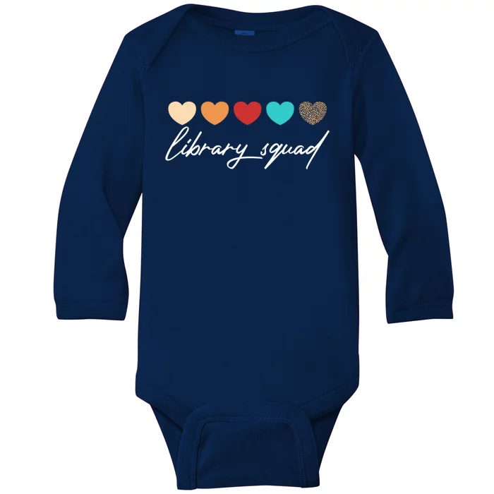 Library Squad Librarian Reading Teacher Student Book Lover Gift Baby Long Sleeve Bodysuit