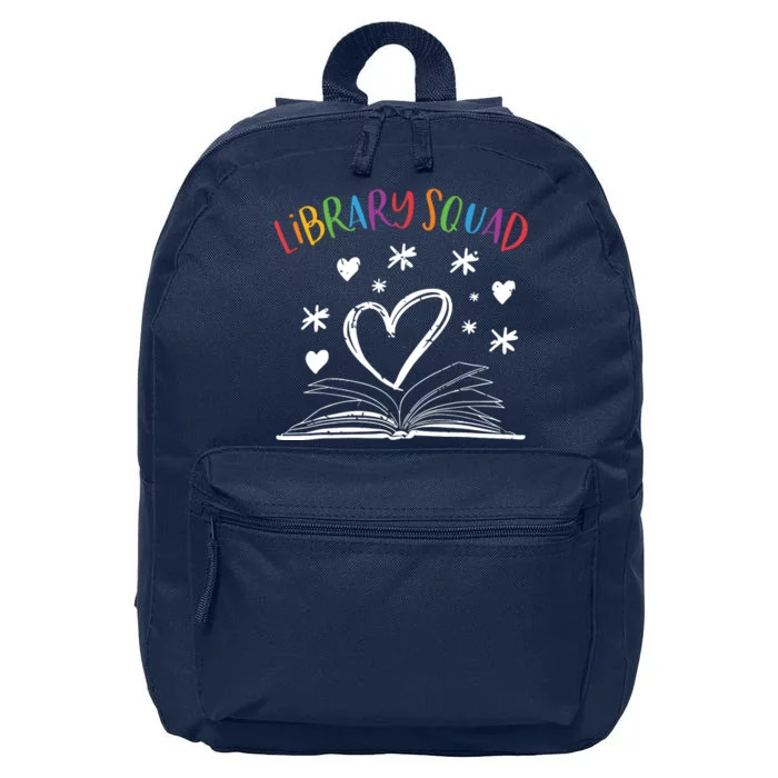 Library Squad Librarian Book Worm Book Lover Gift 16 in Basic Backpack