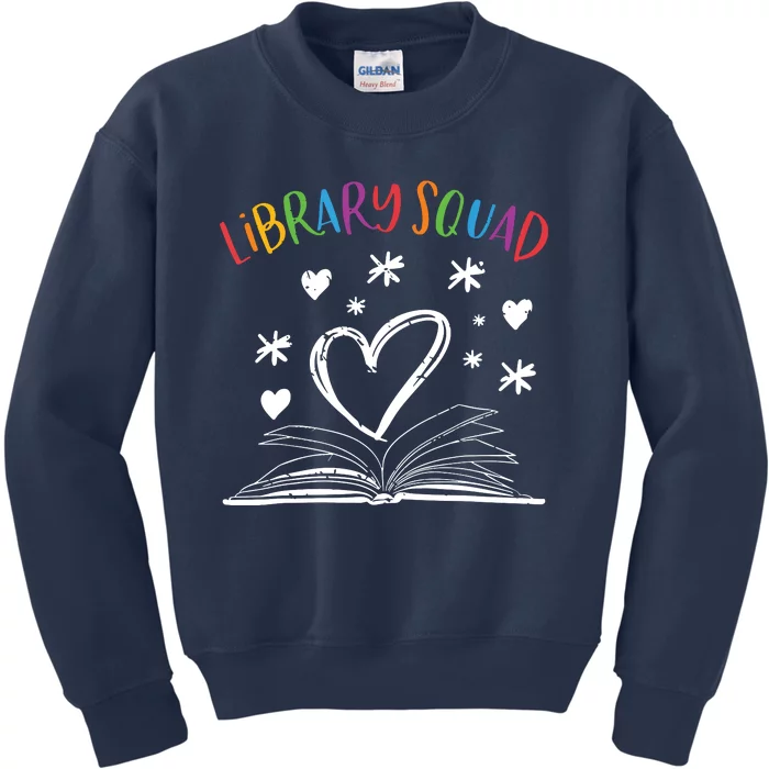 Library Squad Librarian Book Worm Book Lover Gift Kids Sweatshirt