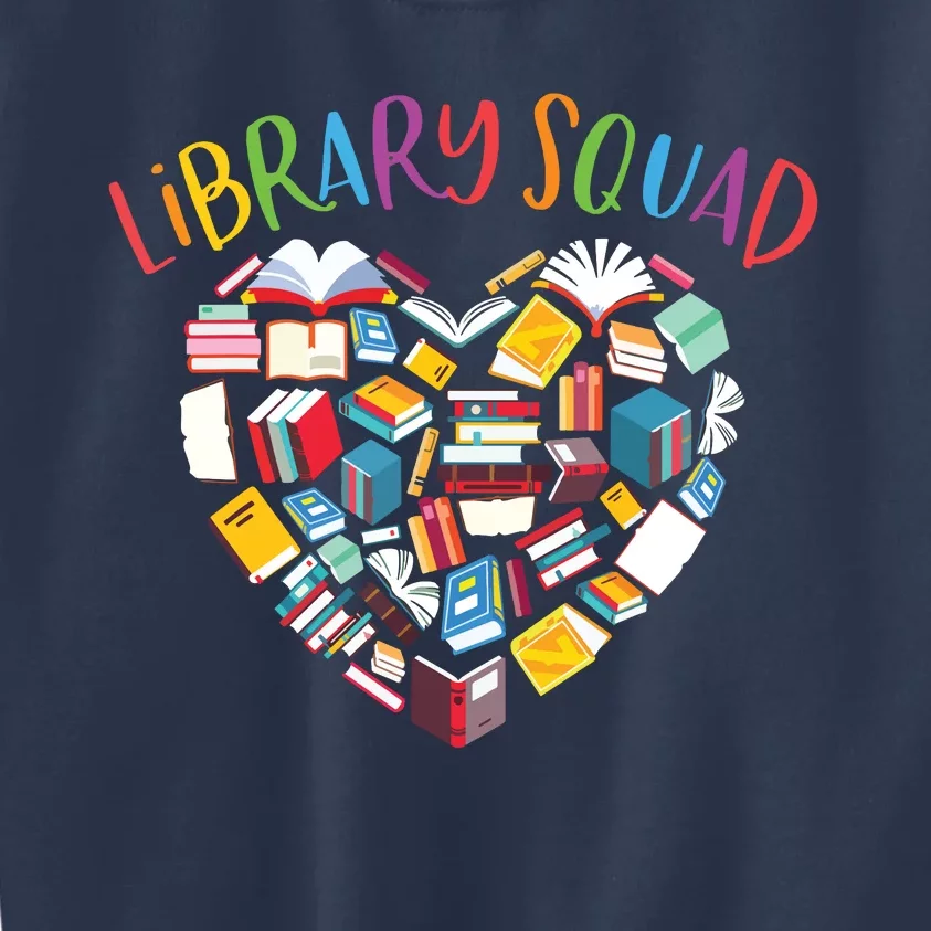 Library Squad Librarian Bookworm Book Lover Kids Sweatshirt