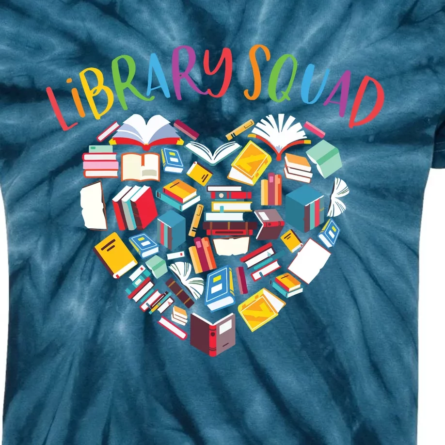 Library Squad Librarian Bookworm Book Lover Kids Tie-Dye T-Shirt