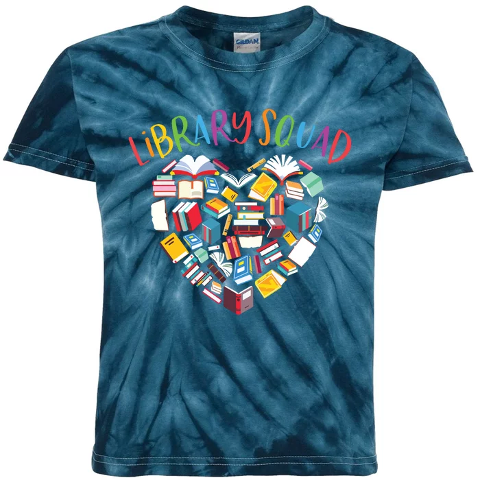 Library Squad Librarian Bookworm Book Lover Kids Tie-Dye T-Shirt