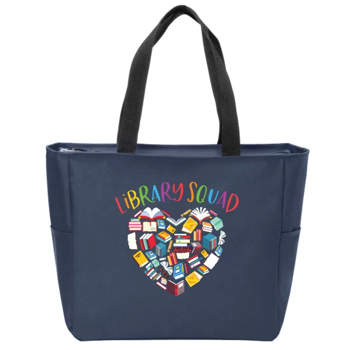 Library Squad Librarian Bookworm Book Lover Zip Tote Bag