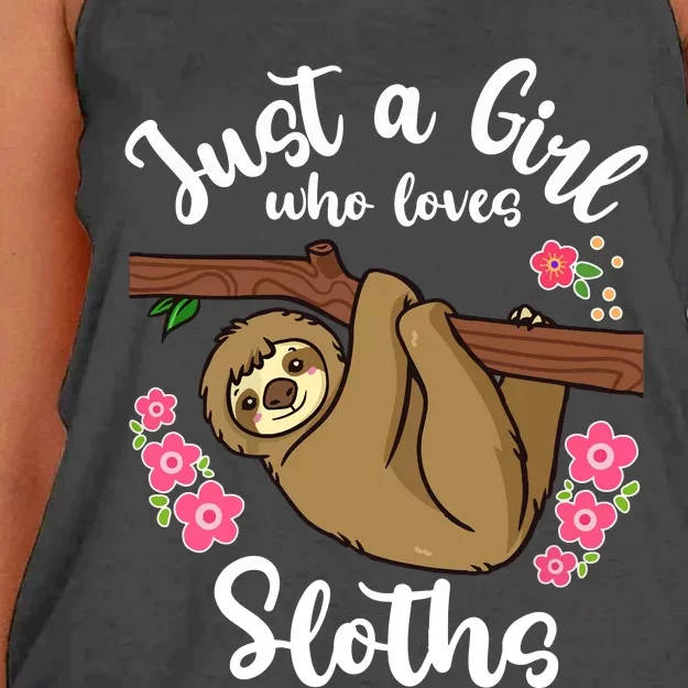 Loves Sloths Women's Knotted Racerback Tank