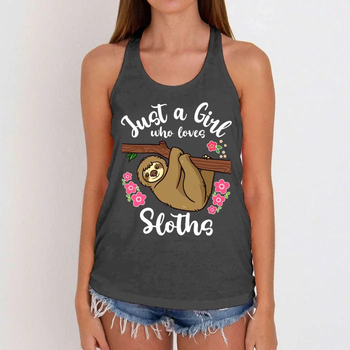 Loves Sloths Women's Knotted Racerback Tank