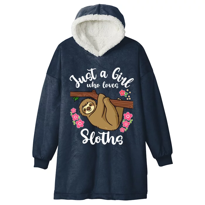 Loves Sloths Hooded Wearable Blanket