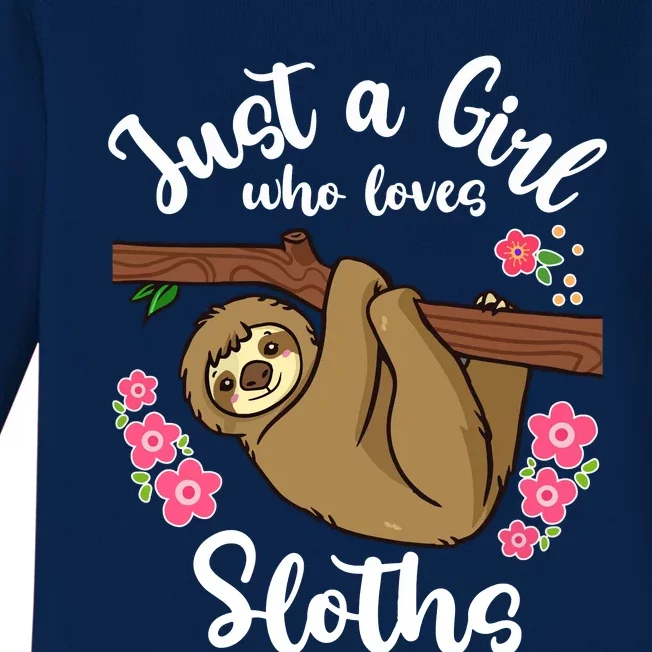 Loves Sloths Baby Long Sleeve Bodysuit