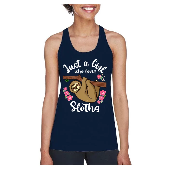 Loves Sloths Women's Racerback Tank