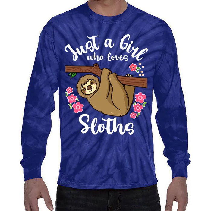 Loves Sloths Tie-Dye Long Sleeve Shirt