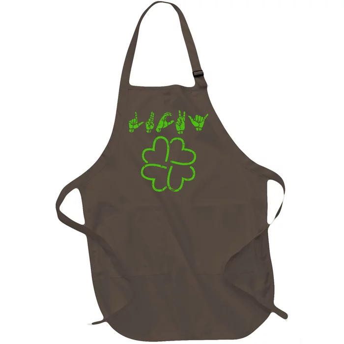 Lucky Sign Language Full-Length Apron With Pocket