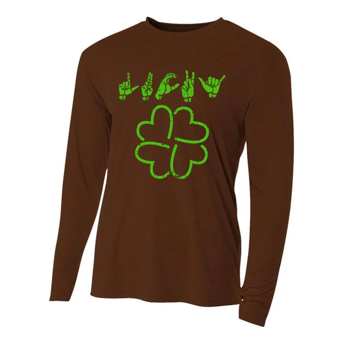 Lucky Sign Language Cooling Performance Long Sleeve Crew