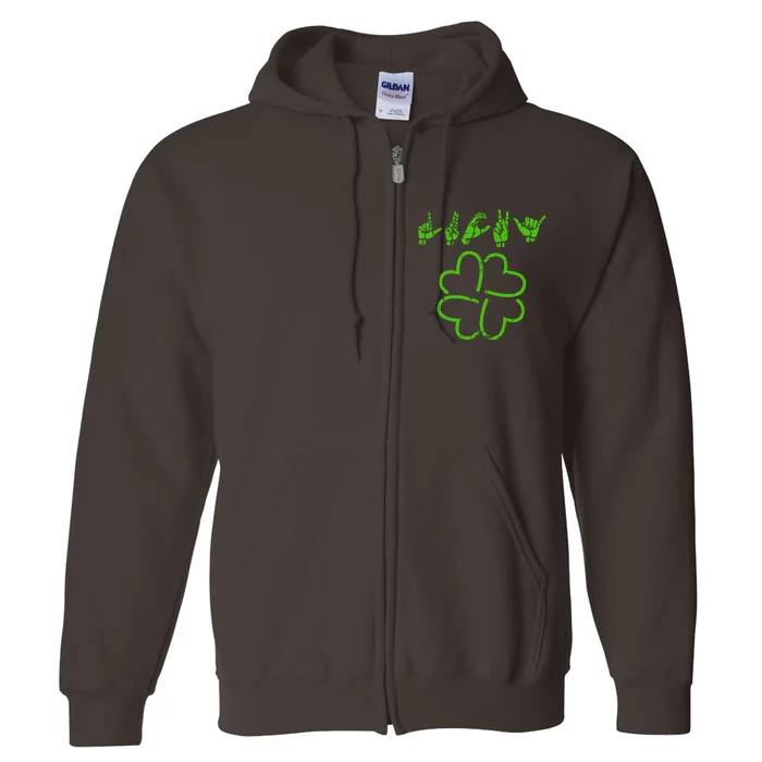 Lucky Sign Language Full Zip Hoodie