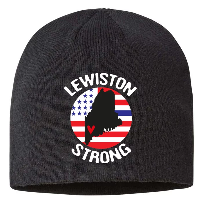 Lewiston Strong Lewiston Map Usa Flag 8 1/2in Sustainable Knit Beanie