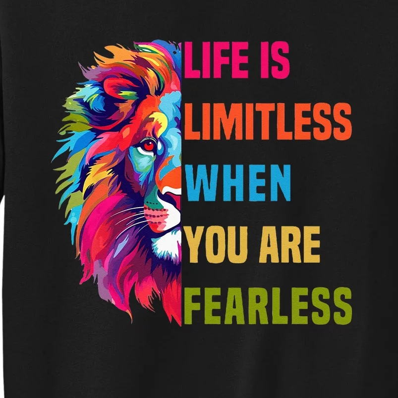 Leo Season Lion Motivational Inspirational Tall Sweatshirt