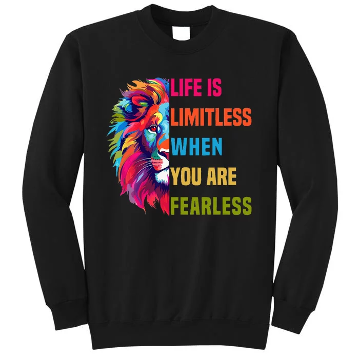 Leo Season Lion Motivational Inspirational Tall Sweatshirt