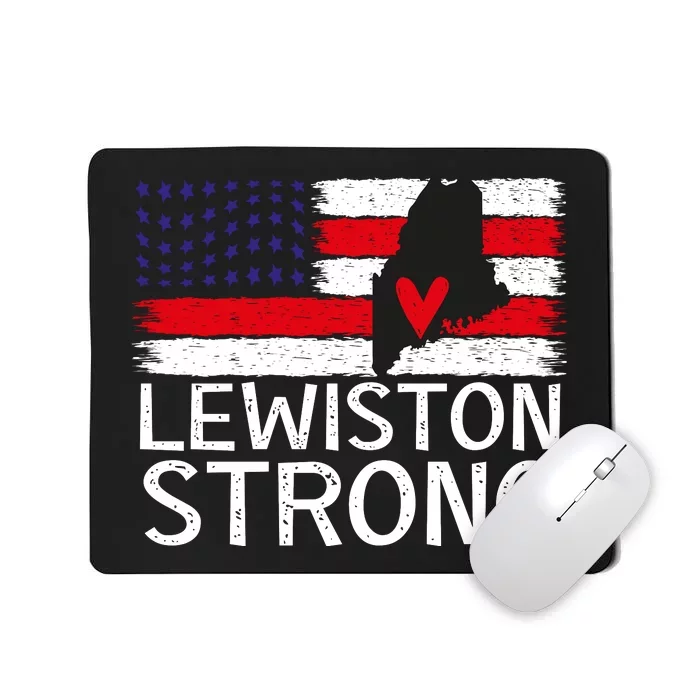 Lewiston Strong Lewiston Map American Flag Mousepad